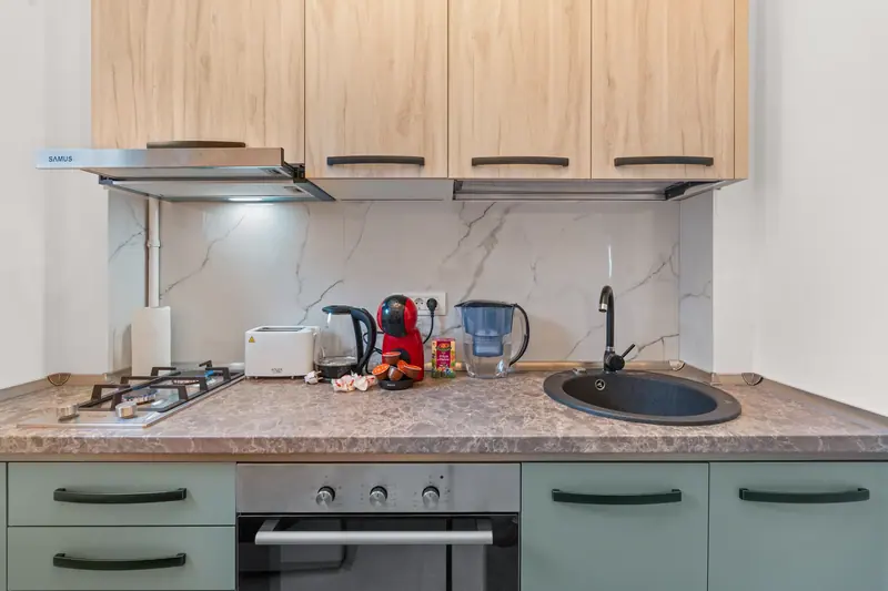 Apartament cu baghete decorative și accente turcoaz, Str. Vasile Pârvan, București, fotografia 15