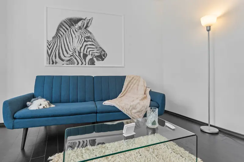 Apartament contemporan cu canapea albastră, Bd. Regina Maria, București, fotografia 5