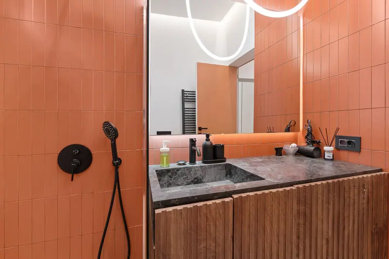 Apartament de design cu accente teracotă, Str. C.A. Rosetti, București, fotografia 19