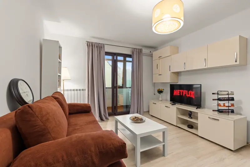 Apartament cu bibliotecă și canapea cărămizie, Piața Kogălniceanu, București, fotografia 6