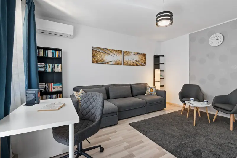 Apartament cu terasă și bucătărie neagră, București, fotografia 18